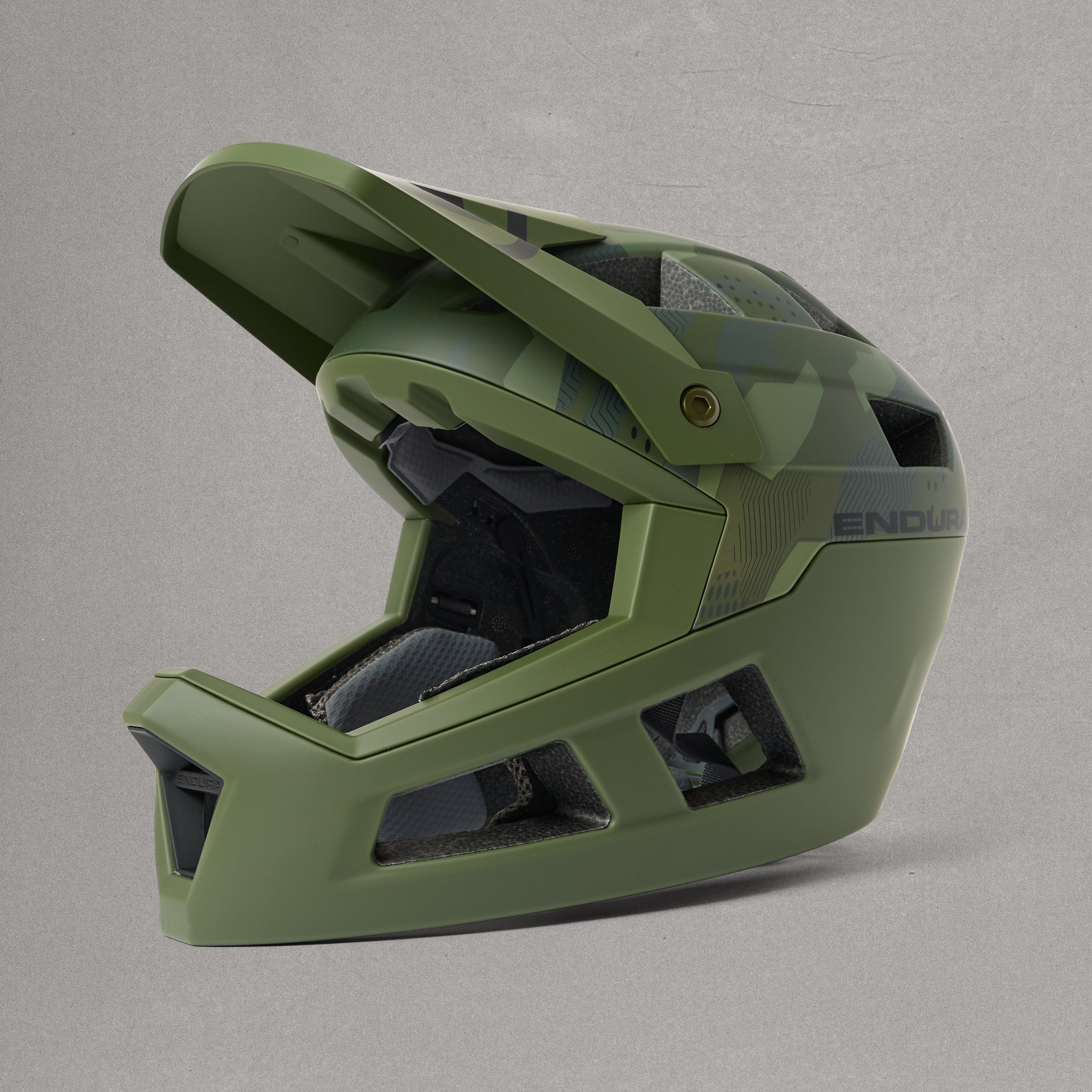 Kids SingleTrack Full Face Helmet - Olive Green