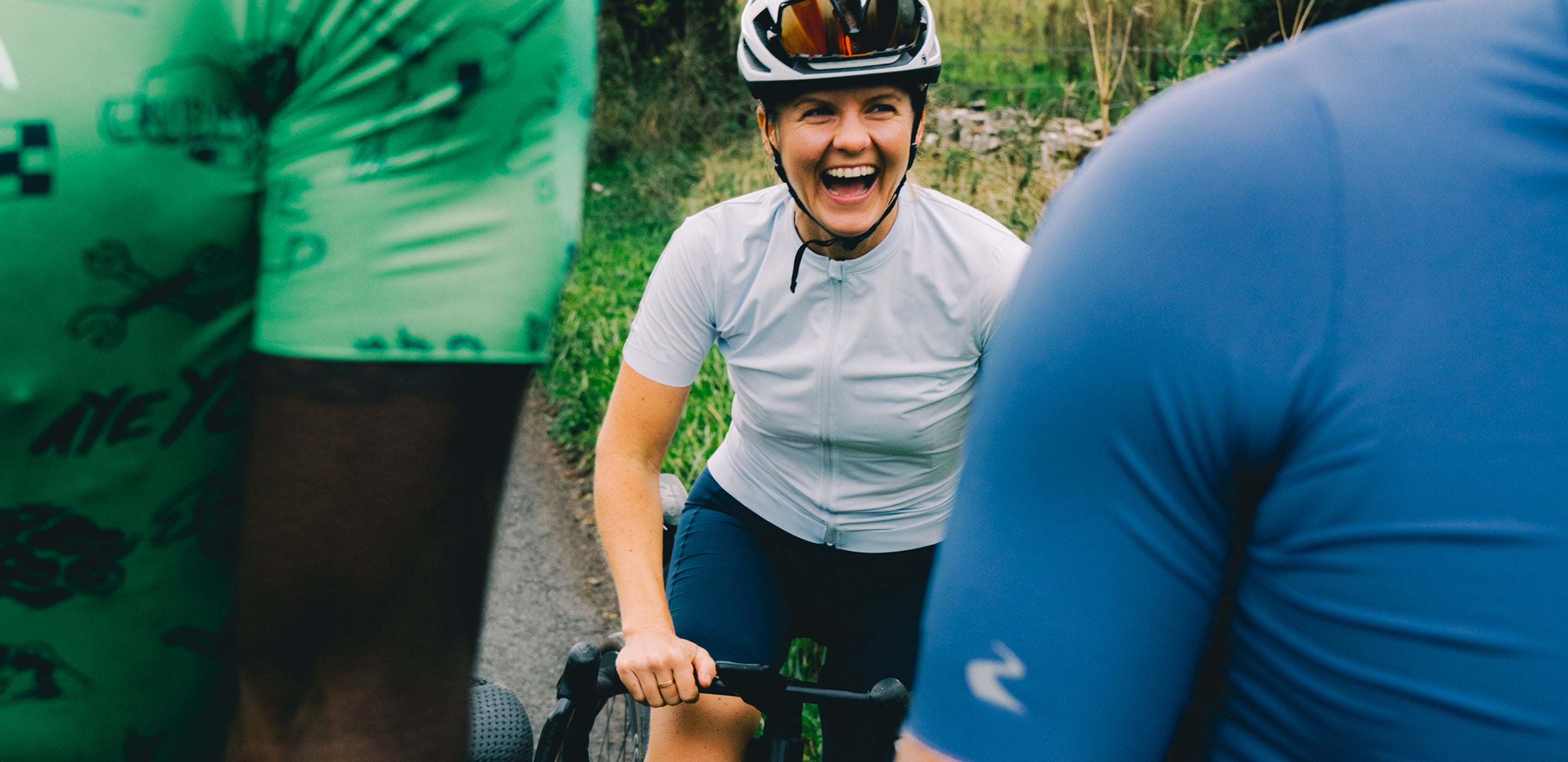 Cyclist wearing Endura cycling kit