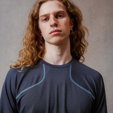 Unisex Corner L/S Tee - Obre Blue