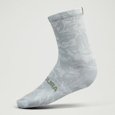 Ltd Grid Floral Print Socks - Mains Grey