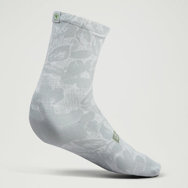 Ltd Grid Floral Print Socks - Mains Grey