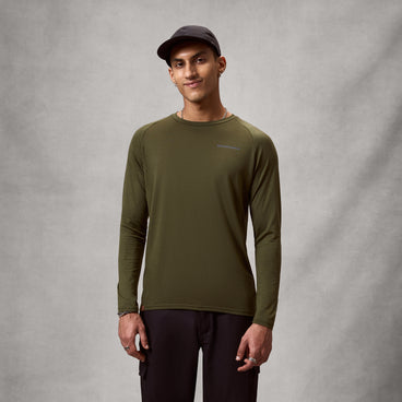 Men's Baabaa Blend L/S Base Layer - Olive-Green