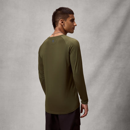 Men's Baabaa Blend L/S Base Layer - Olive-Green