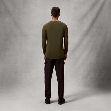 Men's Baabaa Blend L/S Base Layer - Olive-Green