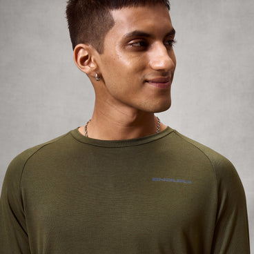 Men's Baabaa Blend L/S Base Layer - Olive-Green