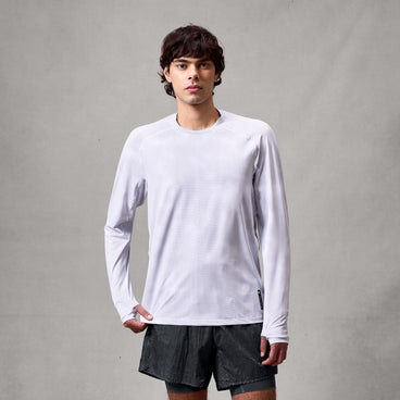 Men's AllTrack Rout L/S Tech Tee - White