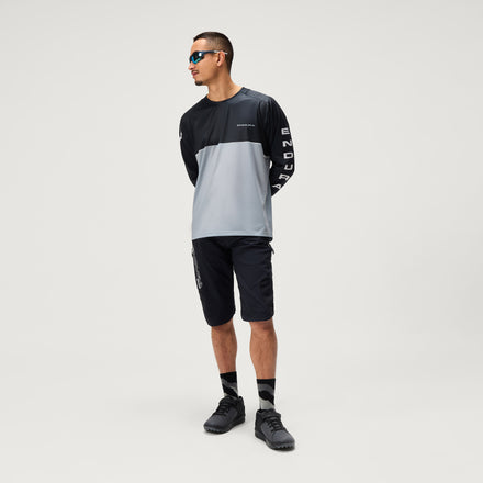 Men's SingleTrack Core Printed L/S Tee - Black