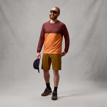 Men's SingleTrack Core Printed L/S Tee - Endura Orange