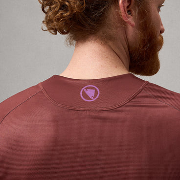 Men's SingleTrack Core Printed L/S Tee - Endura Orange
