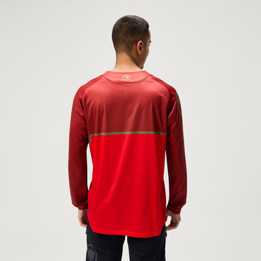Men's SingleTrack Core Printed L/S Tee - Flame Red