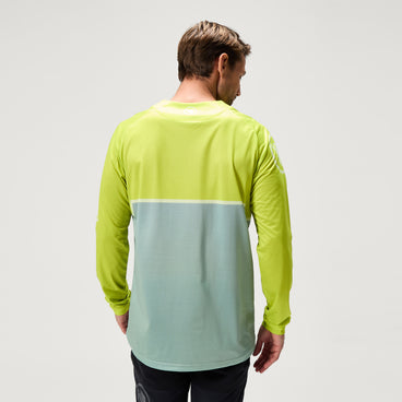 Men's SingleTrack Core Printed L/S Tee - Lime Green