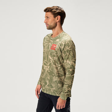 Men's Ltd Grid Floral L/S Tee - Tweed Green