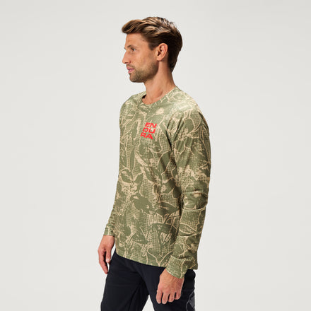 Men's Ltd Grid Floral L/S Tee - Tweed Green