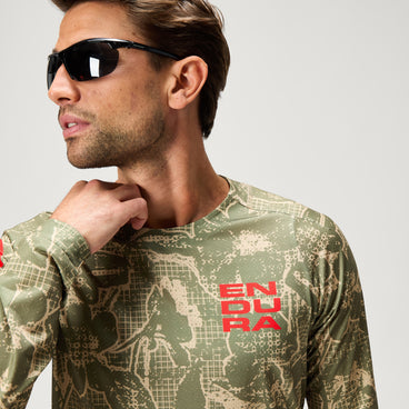 Men's Ltd Grid Floral L/S Tee - Tweed Green