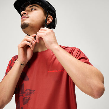 Men's Ltd Botanic Print S/S Tee - Brick Red