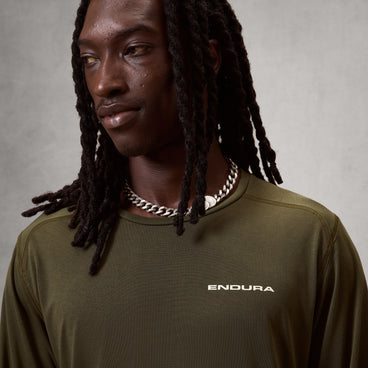 Men's Loop L/S Tech Tee - Olive Green