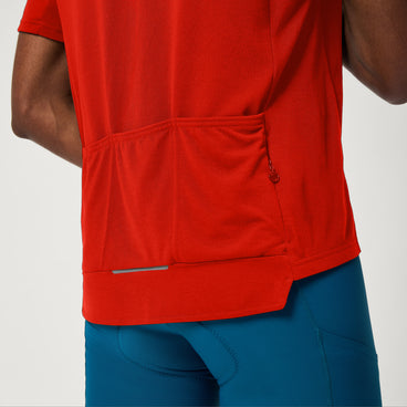 Men's Loop S/S Zipped Jersey - Flame Red
