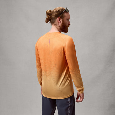 Men's SingleTrack L/S Print Tee - Endura Orange