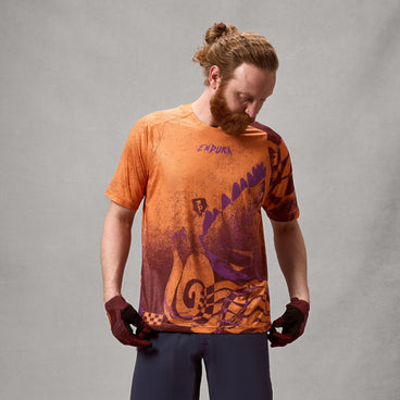 Men's SingleTrack S/S Print Tee - Endura Orange