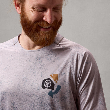 Men's SingleTrack S/S Print Tee - Titanium