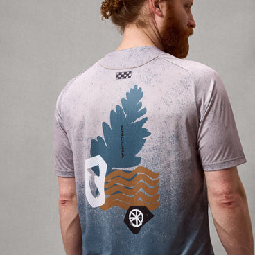 Men's SingleTrack S/S Print Tee - Titanium