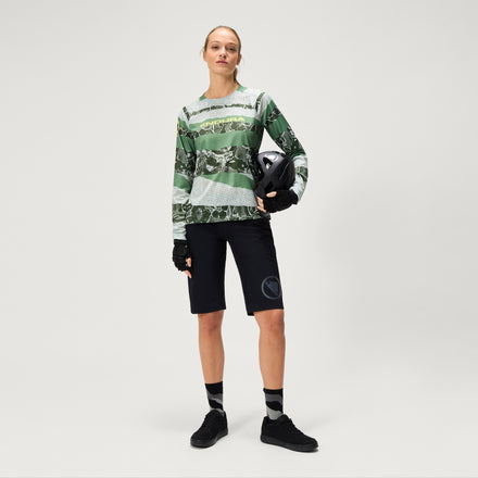 Women's Ltd Patchwork L/S Tee - Machair Green