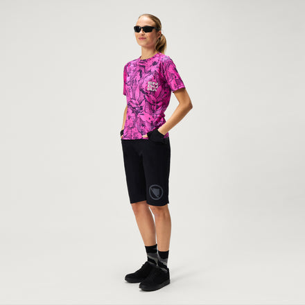 Women's Ltd Grid Floral S/S Tee - Pink Pop