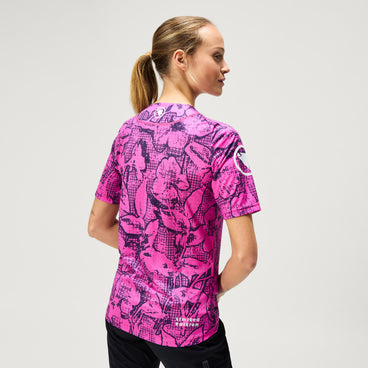 Women's Ltd Grid Floral S/S Tee - Pink Pop
