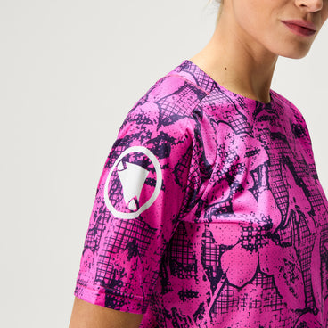 Women's Ltd Grid Floral S/S Tee - Pink Pop