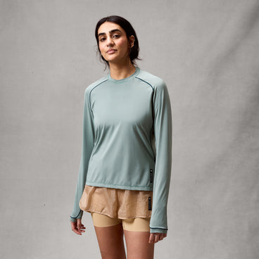 Women's AllTrack Rout L/S Tech Tee - Sage Green