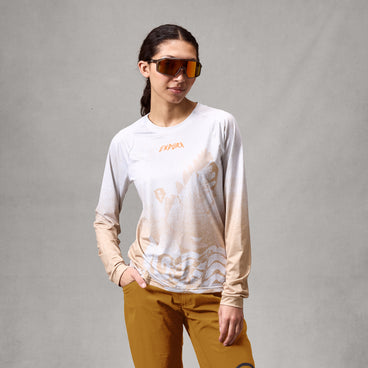 Women's SingleTrack L/S Print Tee - Aero Blue