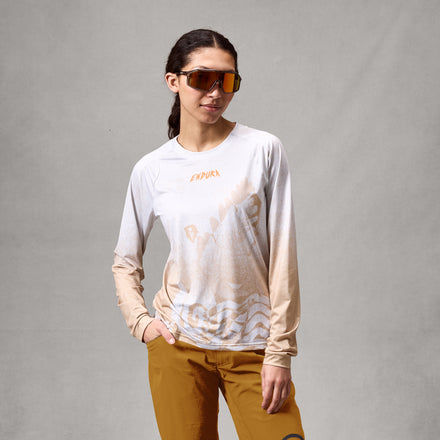 Women's SingleTrack L/S Print Tee - Aero Blue