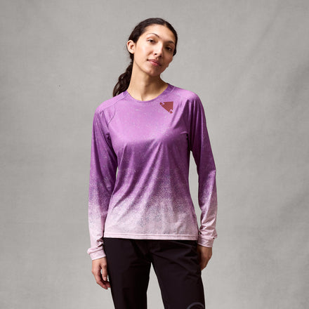 Women's SingleTrack L/S Print Tee - Endura Purple