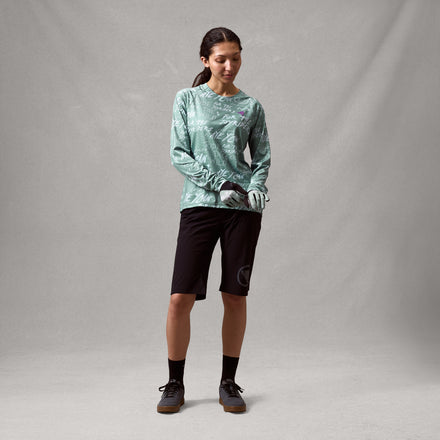 Women's SingleTrack L/S Print Tee - Sage Green