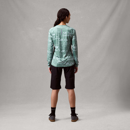 Women's SingleTrack L/S Print Tee - Sage Green