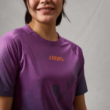 Women's SingleTrack S/S Print Tee - Endura Purple