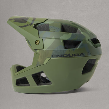 Kids SingleTrack Full Face Helmet - Olive Green