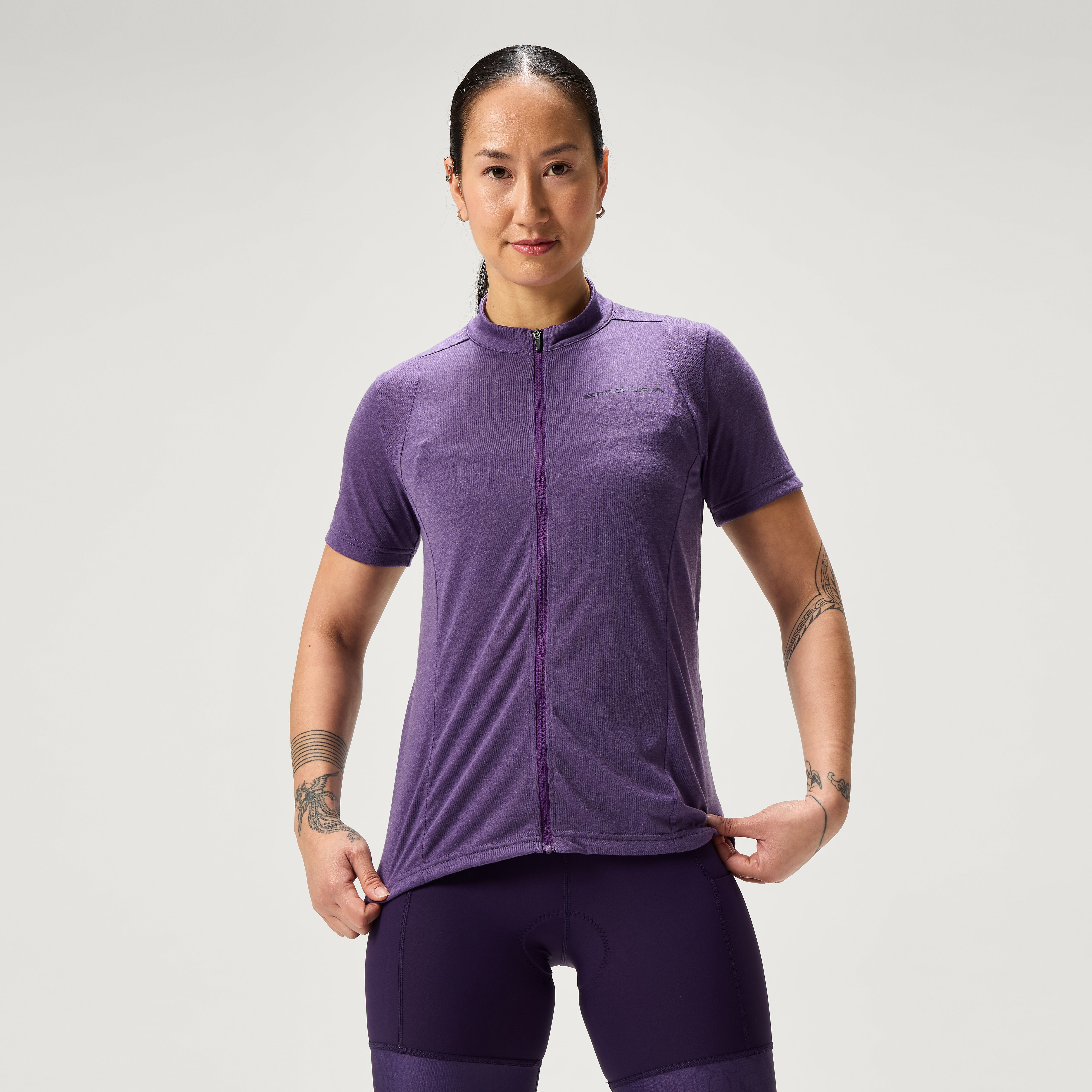 Women's Loop S/S Zipped Jersey - Heather | Endura US