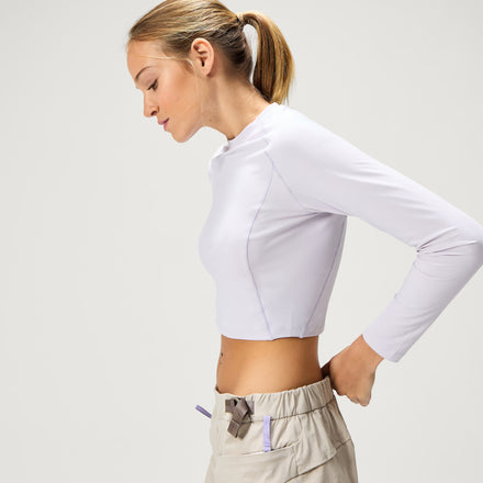Women's SulTrac L/S Crop Tee - Lavender Blue