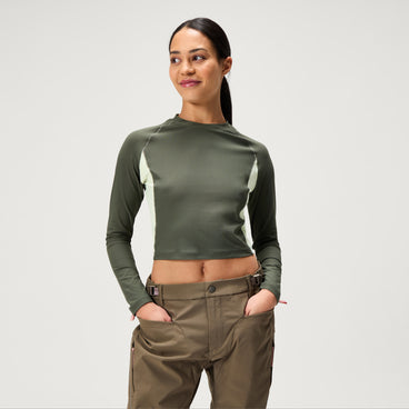 Women's SulTrac L/S Crop Tee - Thyme