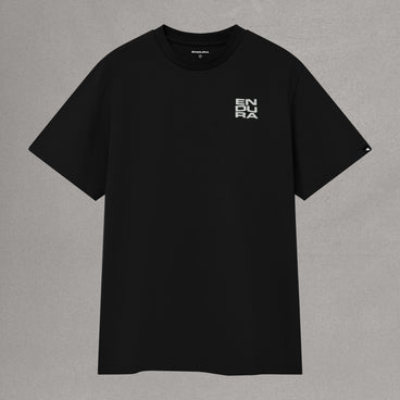 Unisex Stacked Logo Graphic Tee - Black